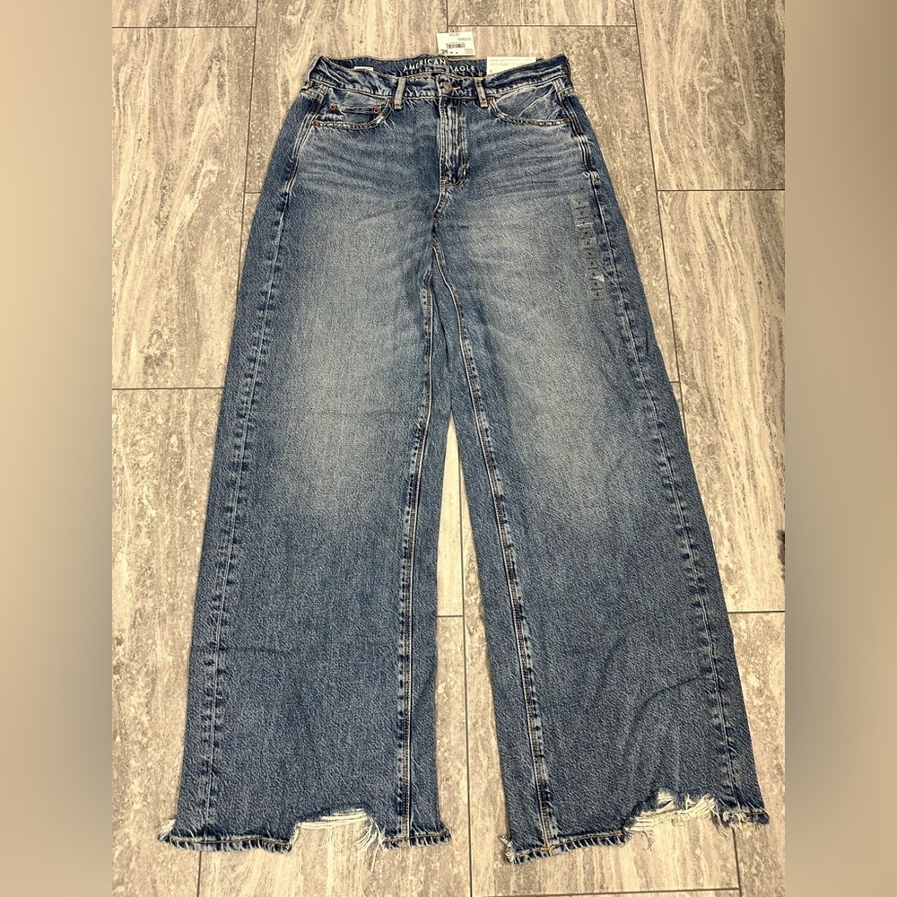 NWT American Eagle Dreamy Drape Baggy Wide Leg Jeans